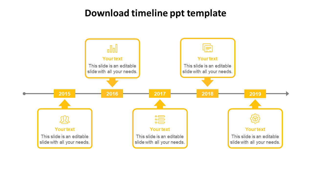 Free - Download Timeline PPT Template Presentation 5-Node